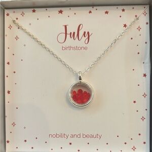 July birthstone necklace with gift box  NWT NEW